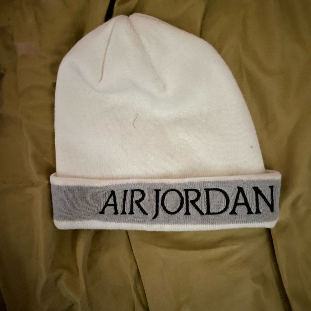 White Air Jordan beanie